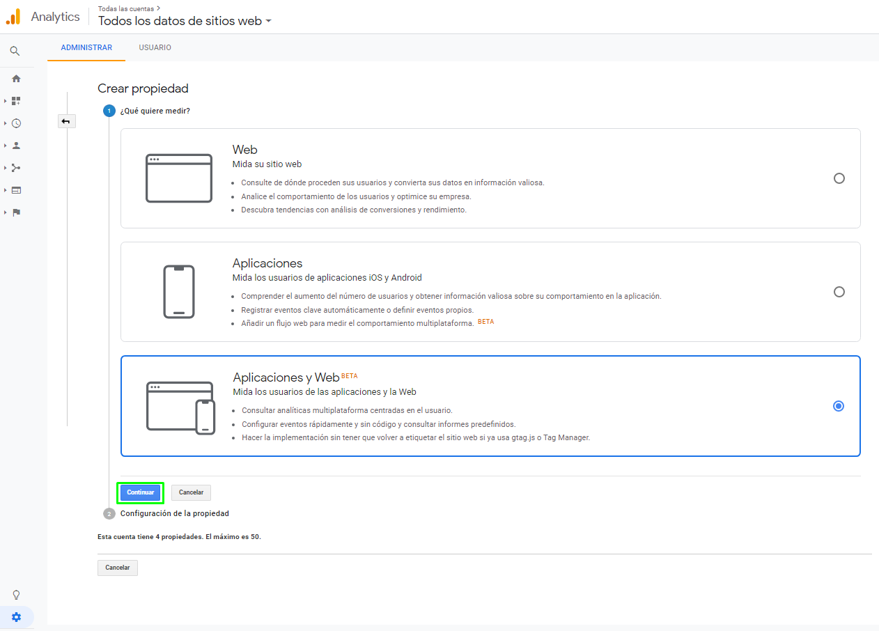 analytics sitio web